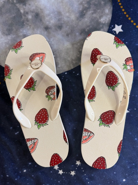 Coach Shoes - Coach Zayn Flip Flops with Strawberry Print